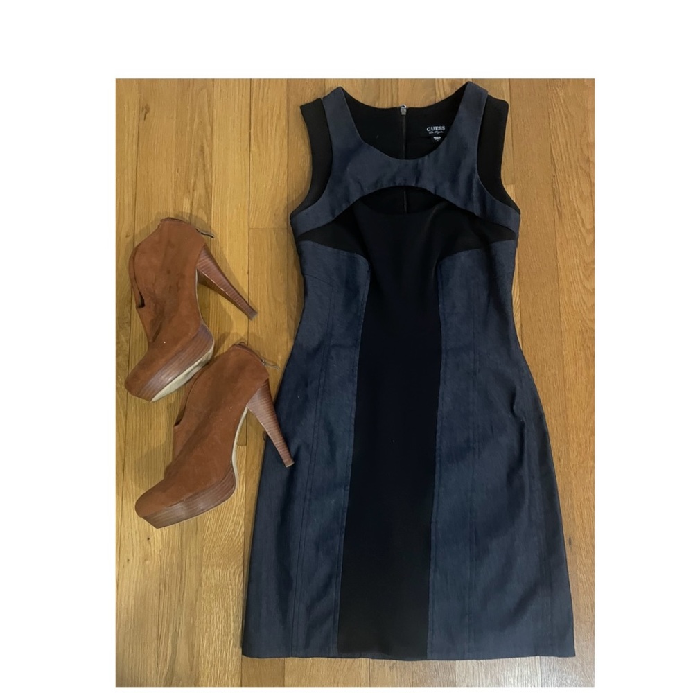 Elegant Black and Gray Dress Made Guess